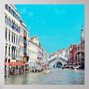 ldp VENICE - Grand Canal - Rialto beach - Poster