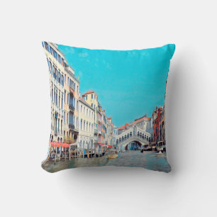ldp VENICE - Grand Canal - Rialto beach - Throw Pillow