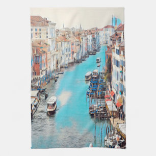 ldp VENICE - View of the Grand Canal from Rialto Kitchen Towel