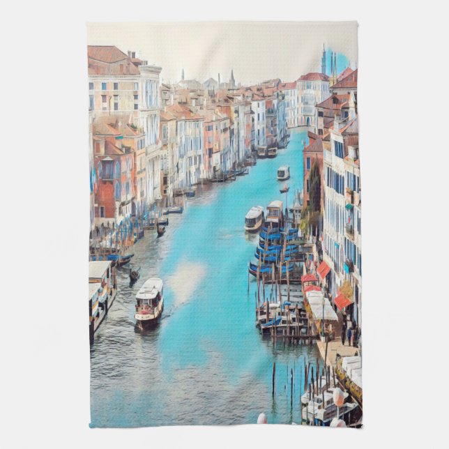 ldp VENICE - View of the Grand Canal from Rialto Kitchen Towel (Vertical)