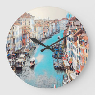 ldp VENICE - View of the Grand Canal from Rialto Large Clock