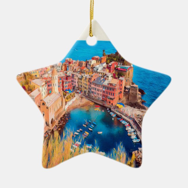 ldp VERNAZZA - Cinque Terre - Ceramic Ornament (Front)