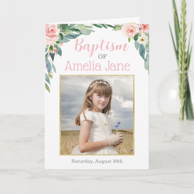 LDS Baptism Program, Folded Program (Front)