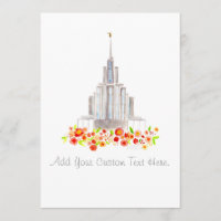 LDS Oquirrh Temple Watercolor invite baptism