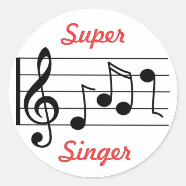 LDS Primary Music Sticker - Super Singer (Front)