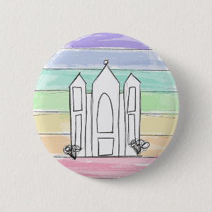 LDS Salt Lake City Temple rainbow sunset mormon 2 Inch Round Button