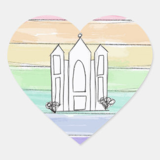 LDS Salt Lake City Temple rainbow sunset mormon  Heart Sticker