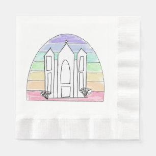 LDS Salt Lake City Temple rainbow sunset mormon  Napkin