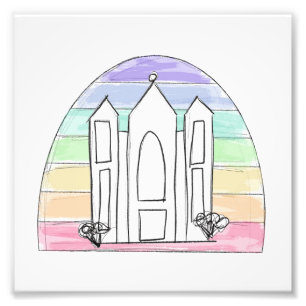 LDS Salt Lake City Temple rainbow sunset mormon  Photo Print