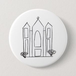 LDS Salt Lake City Temple simple modern mormon 3 Inch Round Button