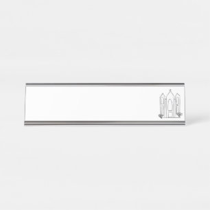LDS Salt Lake City Temple simple modern mormon Desk Name Plate