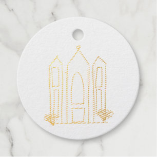 LDS Salt Lake City Temple simple modern mormon Favour Tags