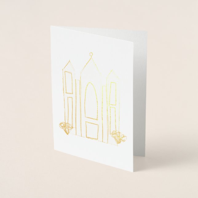 LDS Salt Lake City Temple simple modern mormon  Foil Card (Front)