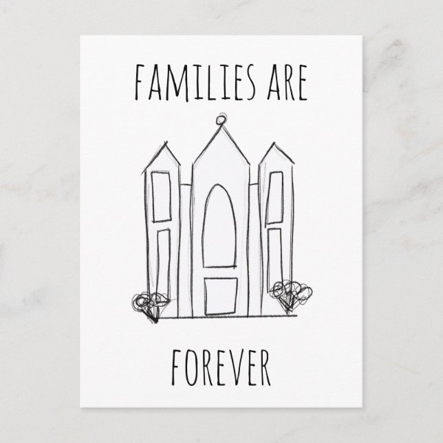 LDS Salt Lake City Temple simple modern mormon  Invitation Postcard (Front)