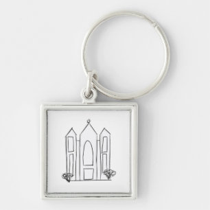 LDS Salt Lake City Temple simple modern mormon  Keychain