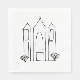 LDS Salt Lake City Temple simple modern mormon  Napkin