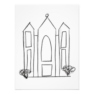 LDS Salt Lake City Temple simple modern mormon  Photo Print