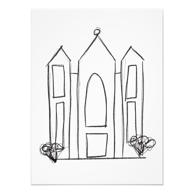 LDS Salt Lake City Temple simple modern mormon  Photo Print (Front)