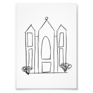 LDS Salt Lake City Temple simple modern mormon  Photo Print