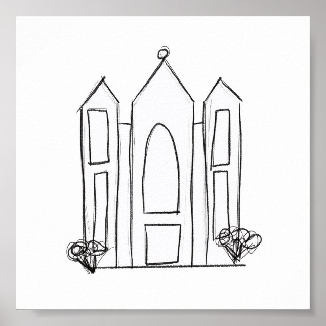 LDS Salt Lake City Temple simple modern mormon  Poster (Front)
