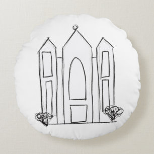 LDS Salt Lake City Temple simple modern mormon Round Pillow