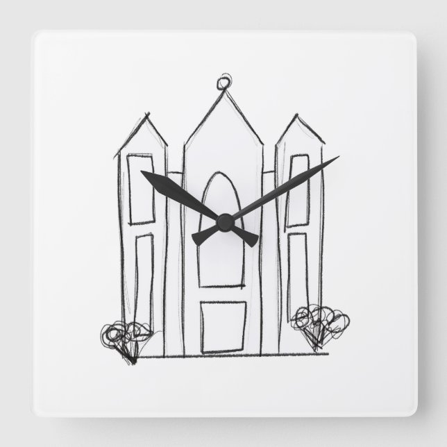 LDS Salt Lake City Temple simple modern mormon  Square Wall Clock (Front)