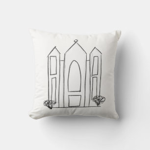 LDS Salt Lake City Temple simple modern mormon Th Throw Pillow