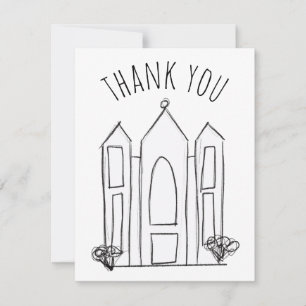 LDS Salt Lake City Temple simple modern mormon  Thank You Card