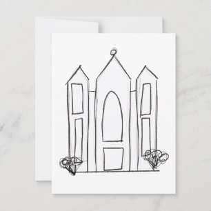 LDS Salt Lake City Temple simple modern mormon Thank You Card