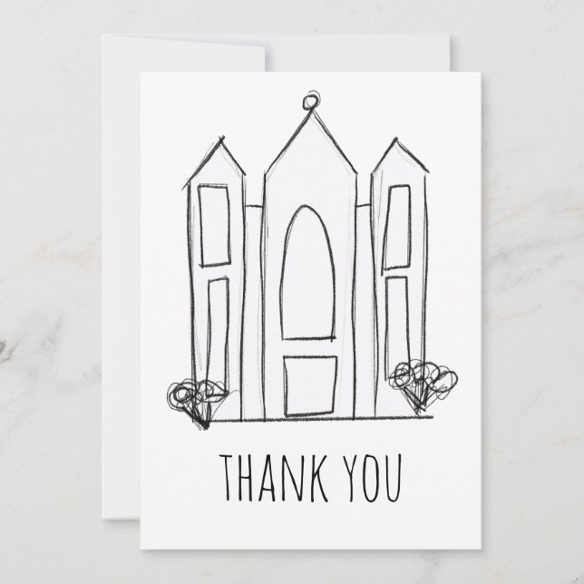 LDS Salt Lake City Temple simple modern mormon  Thank You Card (Front)