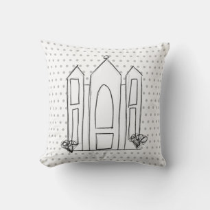 LDS Salt Lake City Temple simple modern mormon Throw Pillow