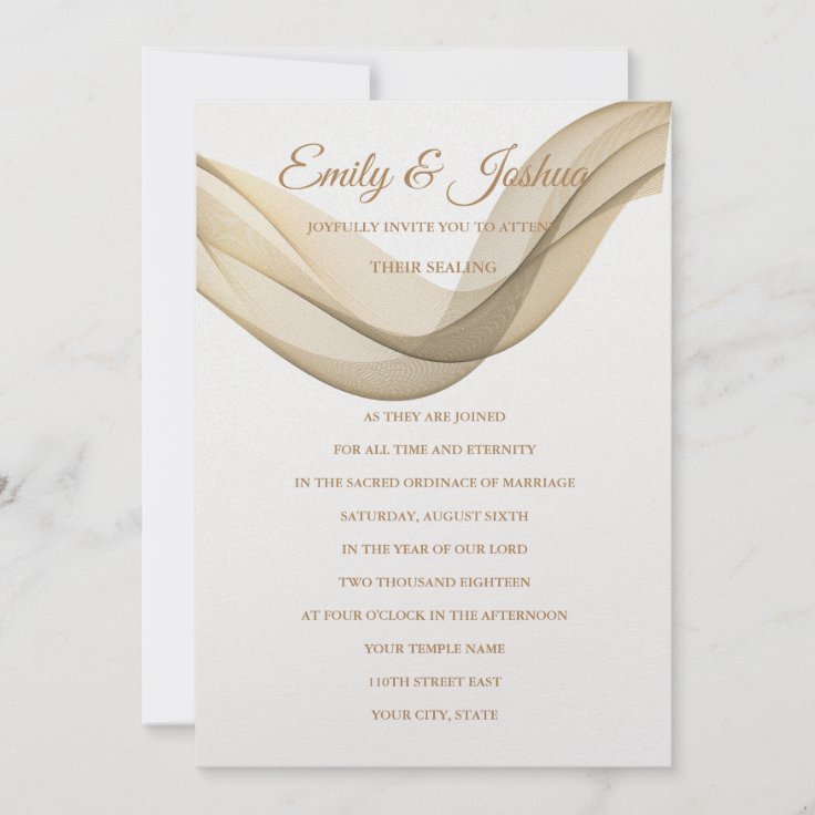 LDS Temple Wedding Invitation-The Veil Invitation | Zazzle