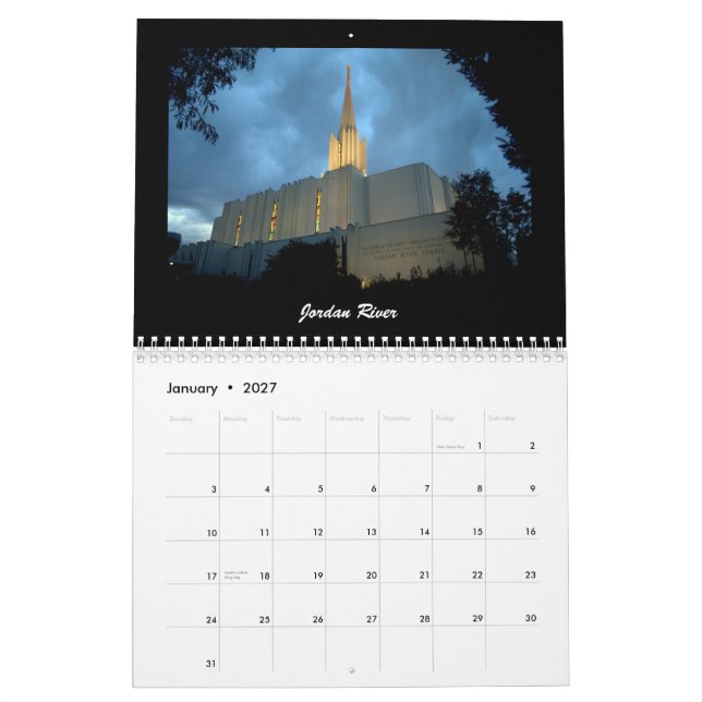 LDS Temples 2017 Calendar (Jan 2027)
