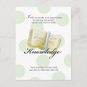LDS YW Value Card - Knowledge