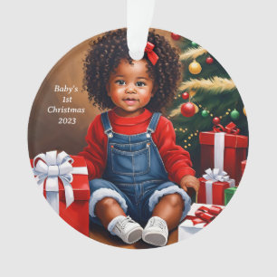 Le 1er ornement de Noël d'un bébé afro-américain