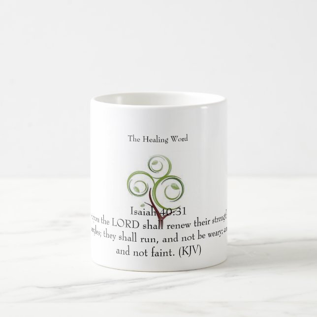 Le 40:31 blanc classique d'Isaïe de tasse de mot (Centre)
