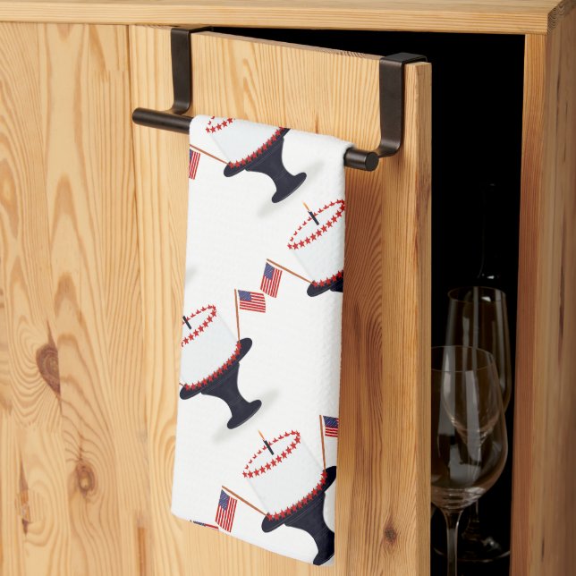 Le 4 Juillet Anniversaire Gâteau Gâteau serviettes (Pliage en tiers)