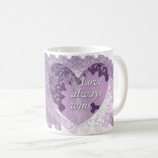 Le "amour gagne toujours" la tasse (Devant droit)