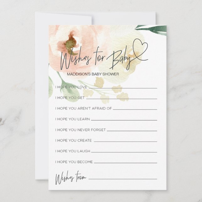 Le Baby shower Floral Veut Une Carte De Jeux Pour  (Devant)