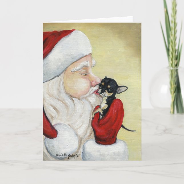 Le "baiser de Père Noël carte de voeux d'art de (Devant)