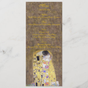 Le baiser par le menu d'or de mariage de Klimt