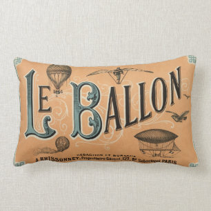 Le Ballon - French aeronautical journal 1883 Lumbar Pillow
