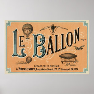 Le Ballon - French aeronautical journal 1883 Poster