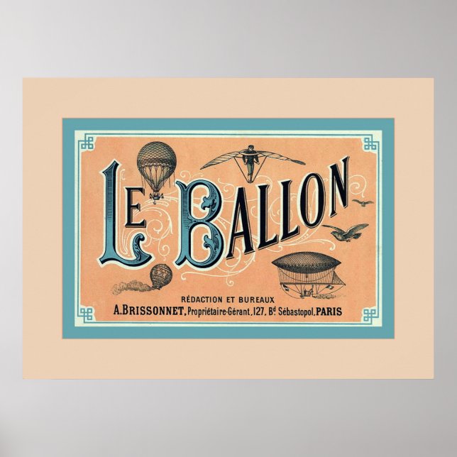 Le Ballon ~ Vintage Advertising Poster (Front)