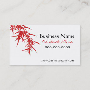 Le bambou part du carte de visite rouge