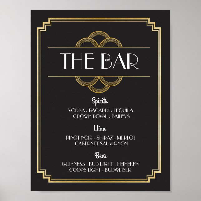 Le Bar Années Art Déco Signer Réception De Mariage (Devant)