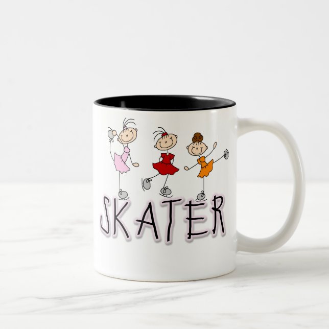 Le bâton de fille de patineur figure la tasse (Droit)