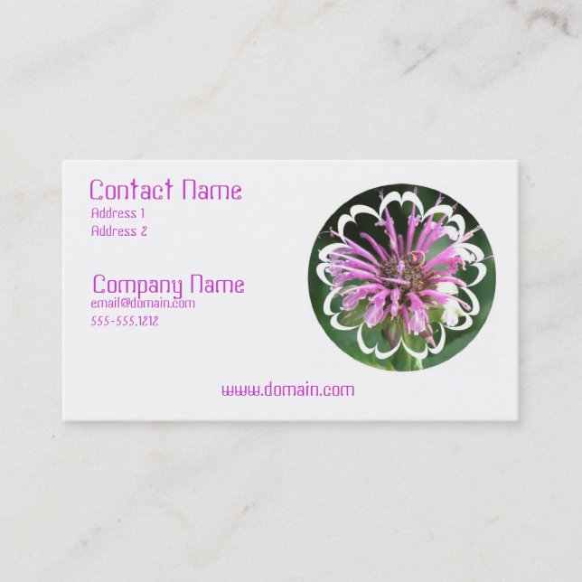 Le baume d'abeille fleurit le carte de visite (Devant)