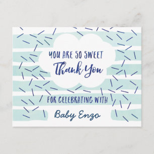 Le bébé bleu arrosent des cartes de Merci