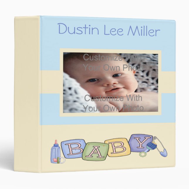 Le bébé bloque l'album de classeur de bébé (Devant/Côté)